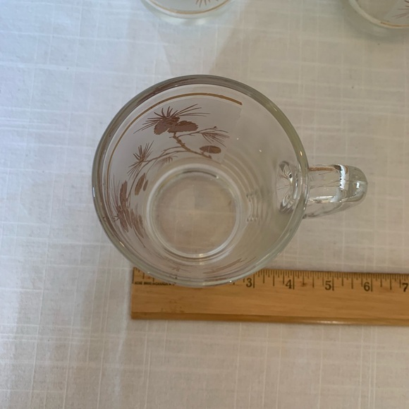 LIBBEY | Set of 4 | Vintage MCM Frosted Gold Pinecone Beer Steins Mugs - Picture 5 of 5